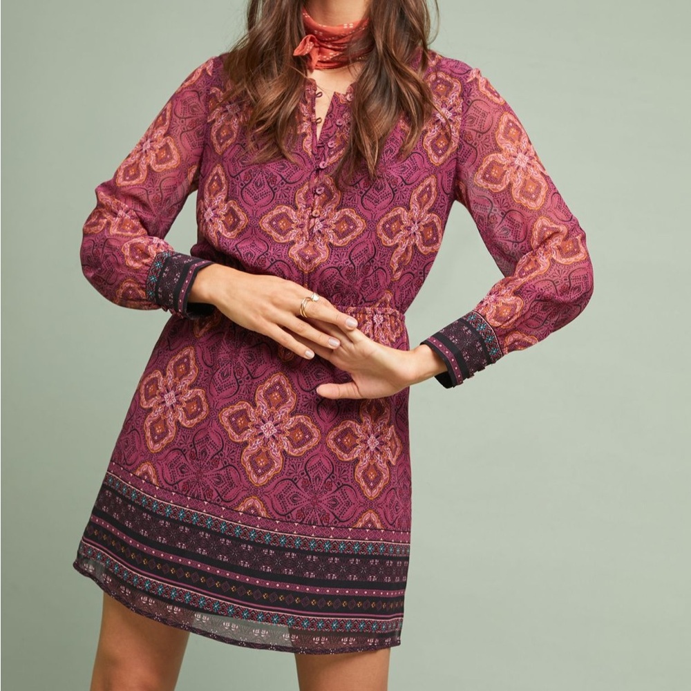 Anthropologie Maeve Geometric Dress